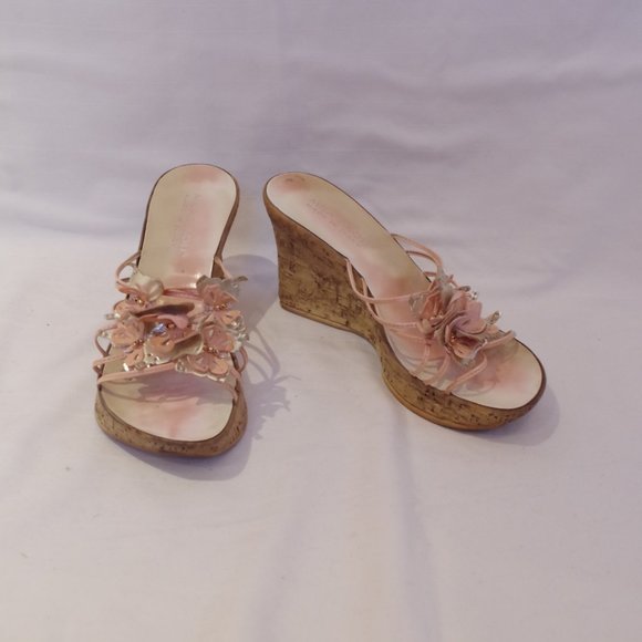 Mila Paoli Cork Wedge Butterfly Slides- Sz. 39/8.5 - Picture 3 of 6